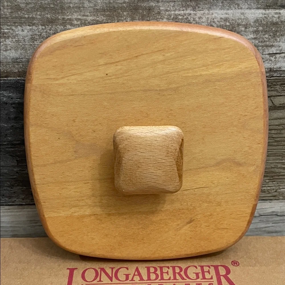 VINTAGE‎ NEW Longaberger Small Spoon Natural Wood Lid with Knob #51063